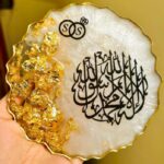 Handmade Customized 5-Inch Kalma Coaster with Bride and Groom Initials
